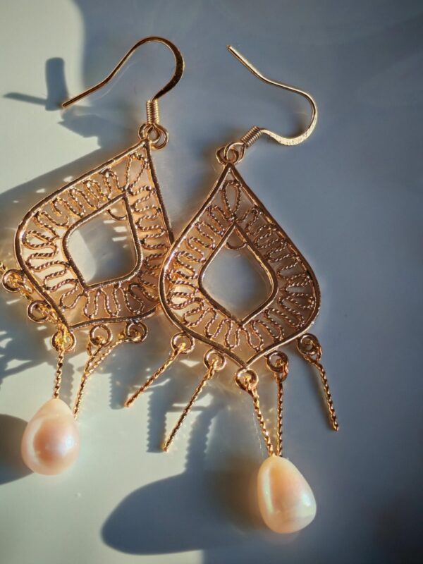 Boucles d'oreilles perle d'eau douce en plaqué or 14, bijoux faits main, cadeau élégant pour femme – Bijou fait main – Cadeau femme