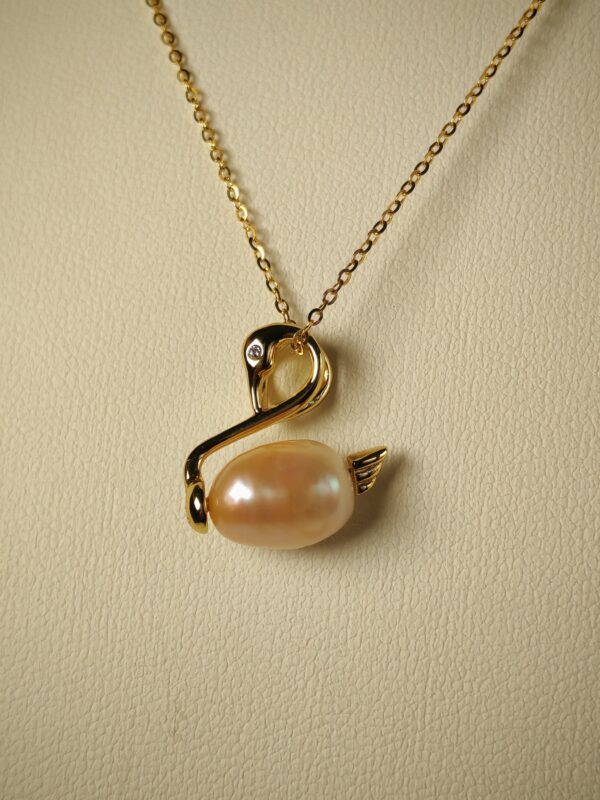 Collier pendentif perle argent sterling plaqué or