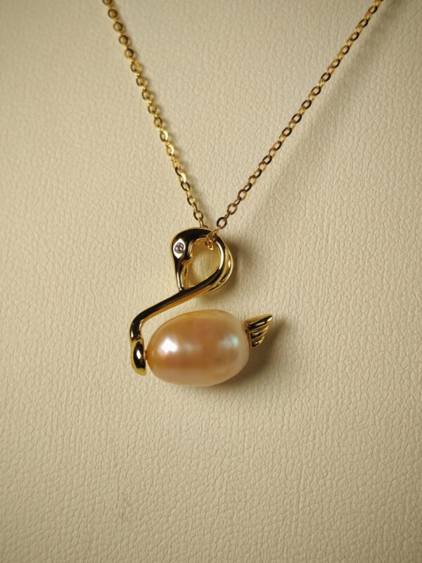 Collier pendentif perle argent sterling plaqué or