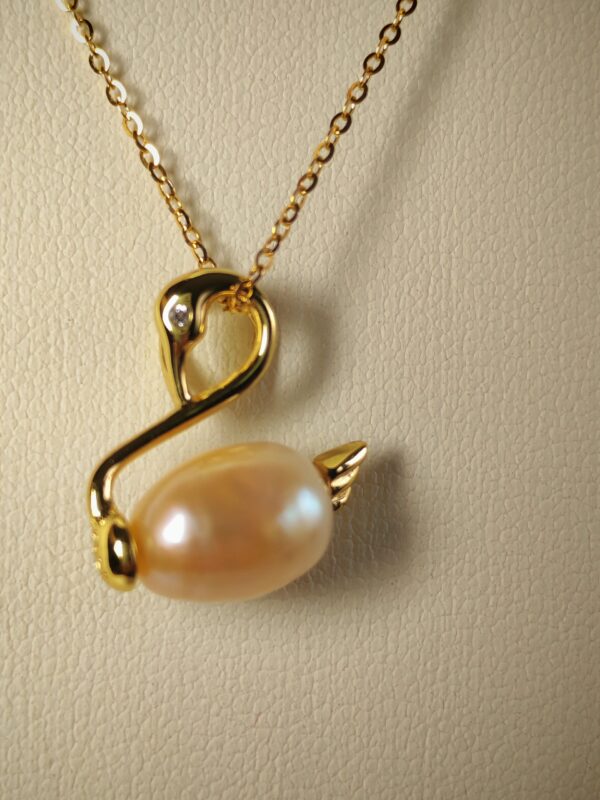 Collier pendentif perle argent sterling plaqué or