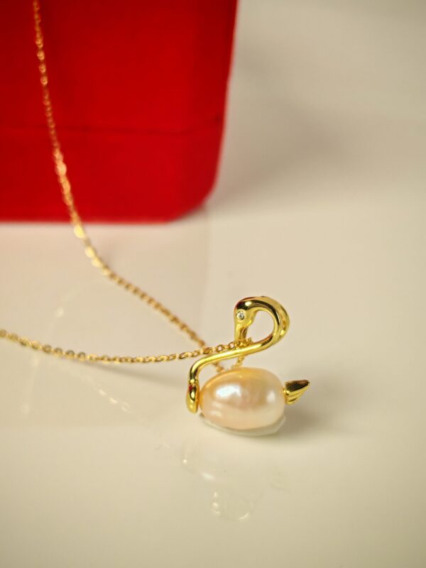 Collier pendentif perle argent sterling plaqué or