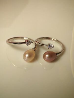 Bague perle d'eau douce en argent, bijoux faits main, cadeau élégant pour femme – Argent 925 – Bijou fait main – Cadeau femme
