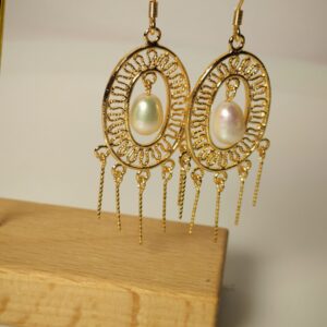 Boucles d'oreilles perle d'eau douce en plaqué or 14, bijoux faits main, cadeau élégant pour femme – Bijou fait main – Cadeau femme