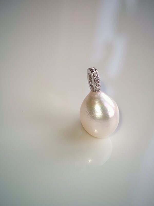 Collier pendentif perle argent sterling plaqué or