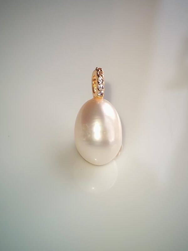 Collier pendentif perle argent sterling plaqué or