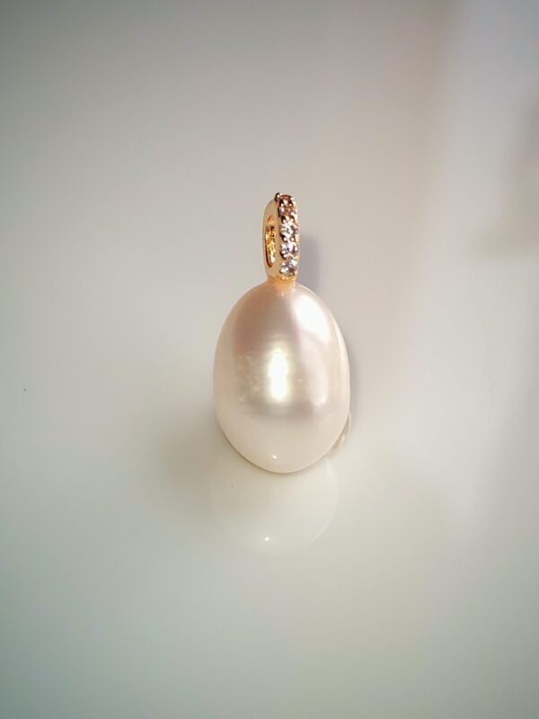 Collier pendentif perle argent sterling plaqué or