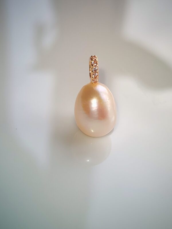 Collier pendentif perle argent sterling plaqué or