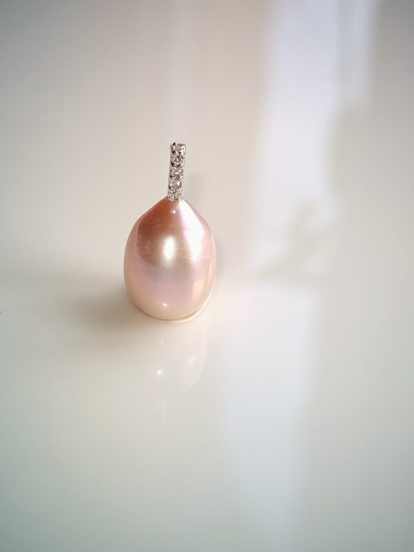 Collier pendentif perle argent sterling plaqué or