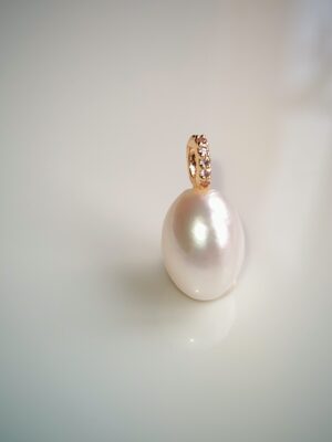 Collier pendentif perle argent sterling plaqué or