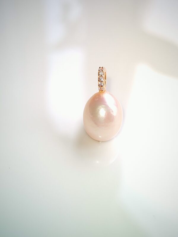 Collier pendentif perle argent sterling plaqué or