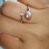 Bague perle d'eau douce en argent, bijoux faits main, cadeau élégant pour femme – Argent 925 – Bijou fait main – Cadeau femme