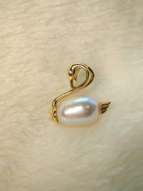 Collier pendentif perle argent sterling plaqué or