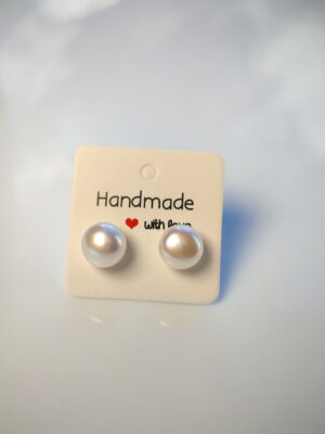 Boucles d'oreilles perle d'eau douce en argent, bijoux faits main, cadeau élégant pour femme – Argent 925 – Bijou fait main – Cadeau femme