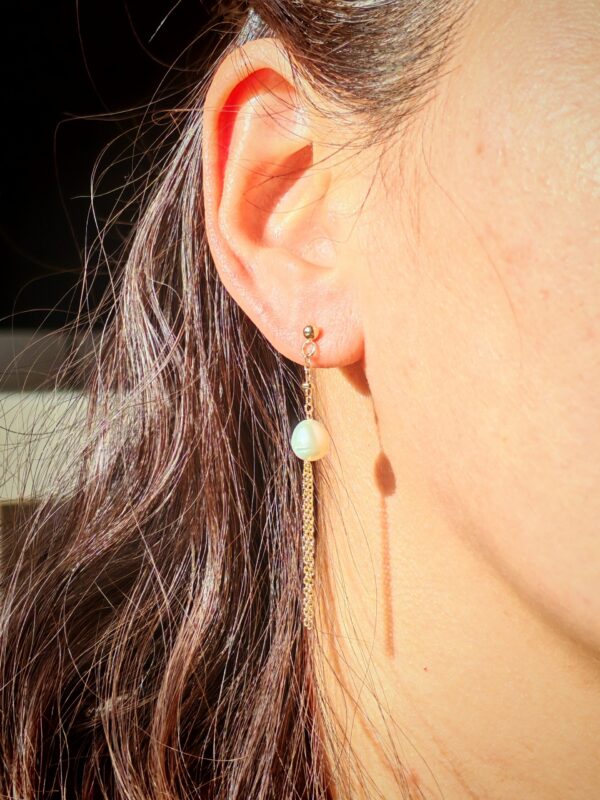 Boucles d'oreilles perle d'eau douce en plaqué or 14, bijoux faits main, cadeau élégant pour femme – Bijou fait main – Cadeau femme