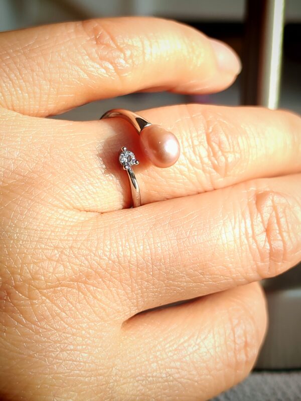 Bague perle d'eau douce en argent, bijoux faits main, cadeau élégant pour femme – Argent 925 – Bijou fait main – Cadeau femme