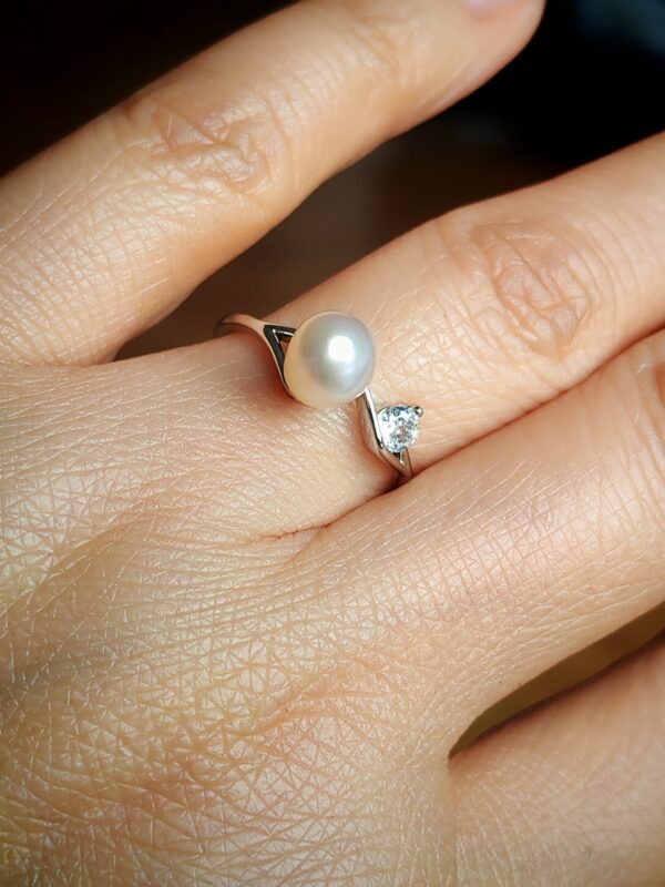 Bague perle d'eau douce en argent, bijoux faits main, cadeau élégant pour femme – Argent 925 – Bijou fait main – Cadeau femme