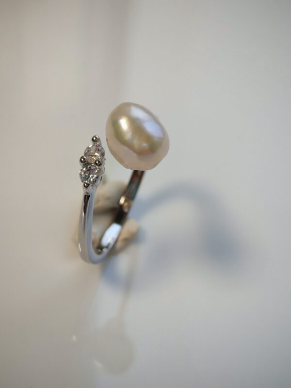 Bague perle d'eau douce en argent, bijoux faits main, cadeau élégant pour femme – Argent 925 – Bijou fait main – Cadeau femme