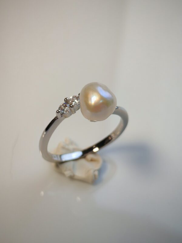 Bague perle d'eau douce en argent, bijoux faits main, cadeau élégant pour femme – Argent 925 – Bijou fait main – Cadeau femme