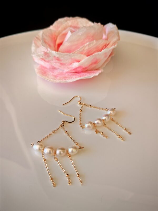 Boucles d'oreilles perle d'eau douce en plaqué or 14, bijoux faits main, cadeau élégant pour femme – Bijou fait main – Cadeau femme