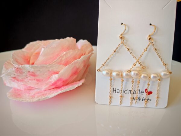 Boucles d'oreilles perle d'eau douce en plaqué or 14, bijoux faits main, cadeau élégant pour femme – Bijou fait main – Cadeau femme