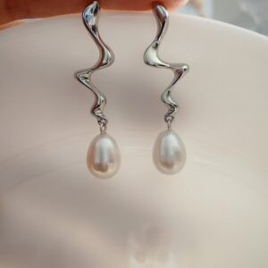 Boucles d'oreilles perle d'eau douce en plaqué or, bijoux faits main, cadeau élégant pour femme – Bijou fait main – Cadeau femme -