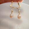 Boucles d'oreilles perle d'eau douce en plaqué or, bijoux faits main, cadeau élégant pour femme – Bijou fait main – Cadeau femme -