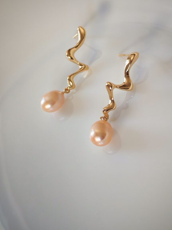 Boucles d'oreilles perle d'eau douce en plaqué or, bijoux faits main, cadeau élégant pour femme – Bijou fait main – Cadeau femme -