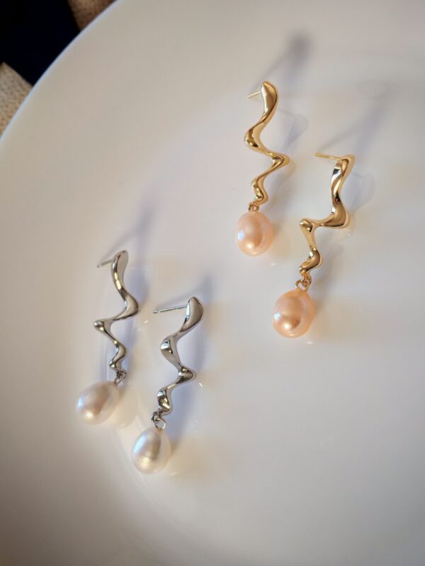 Boucles d'oreilles perle d'eau douce en plaqué or, bijoux faits main, cadeau élégant pour femme – Bijou fait main – Cadeau femme -