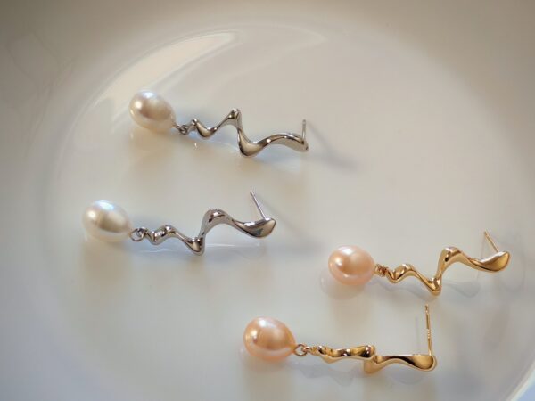Boucles d'oreilles perle d'eau douce en plaqué or, bijoux faits main, cadeau élégant pour femme – Bijou fait main – Cadeau femme -
