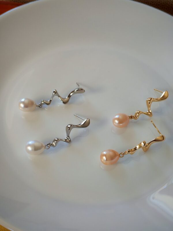 Boucles d'oreilles perle d'eau douce en plaqué or, bijoux faits main, cadeau élégant pour femme – Bijou fait main – Cadeau femme -