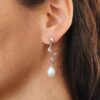 Boucles d'oreilles perle d'eau douce en plaqué or, bijoux faits main, cadeau élégant pour femme – Bijou fait main – Cadeau femme -