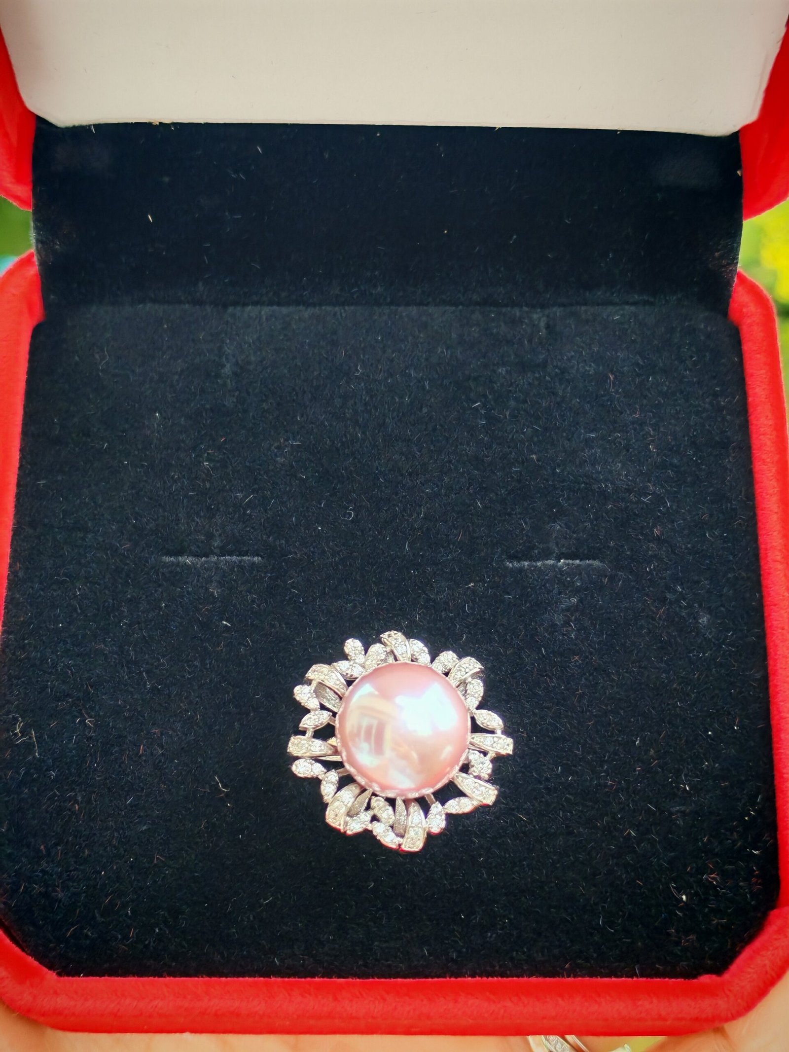 Bague perle d'eau douce en argent plaqué or blanc , bijoux faits main, cadeau pour femme - Image 3