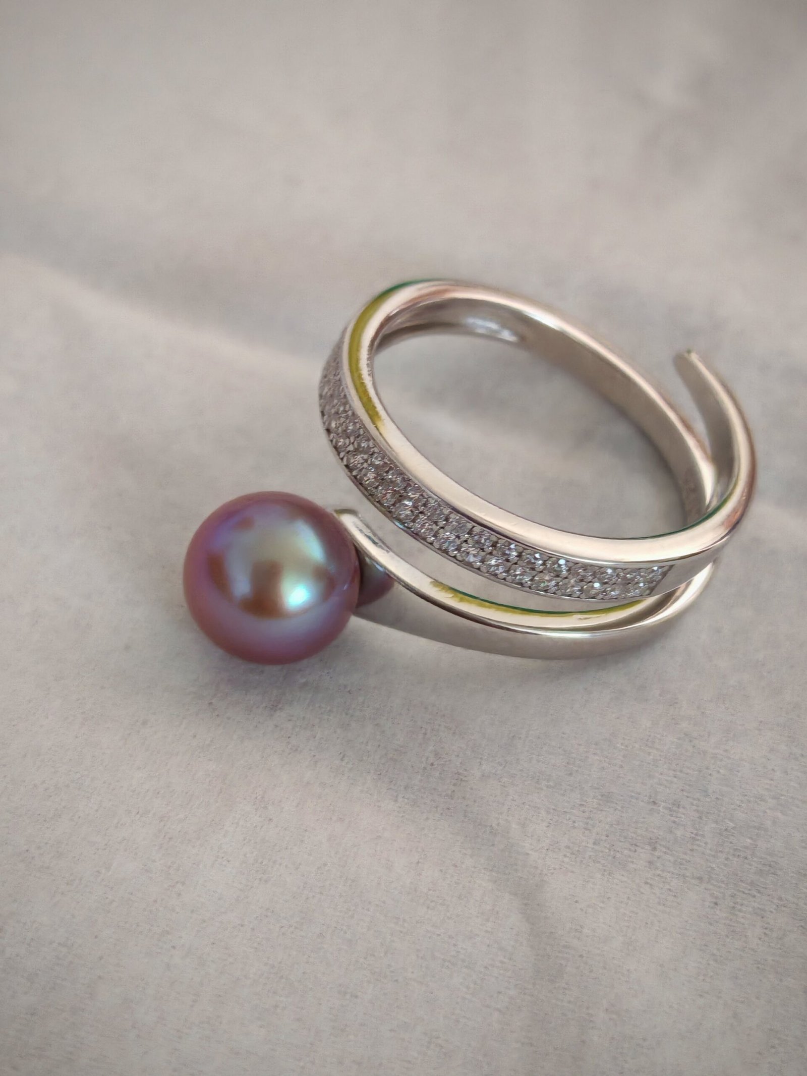 Bague perles d'eau douce en argent, bijoux faits main, cadeau pour femme - Image 3