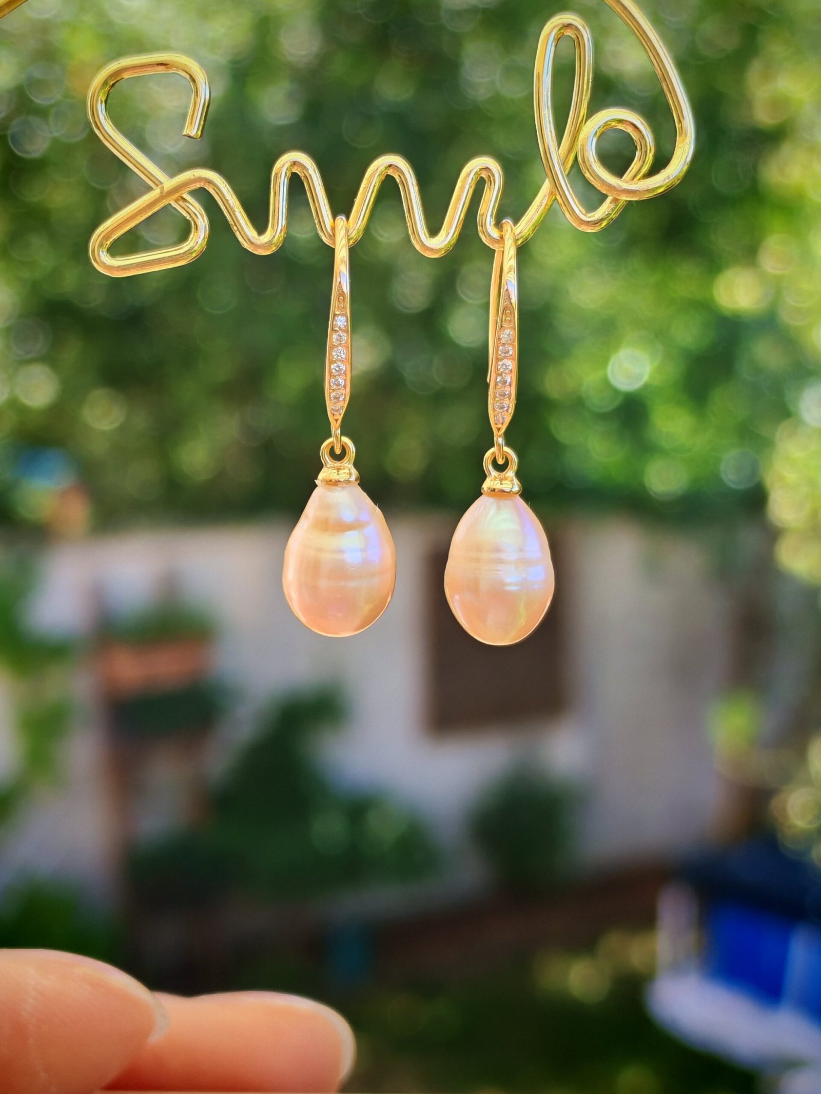 Boucles d'oreilles perle d'eau douce en argent, bijoux faits main, cadeau élégant pour femme – Argent 925 – Bijou fait main – Cadeau femme - Image 5