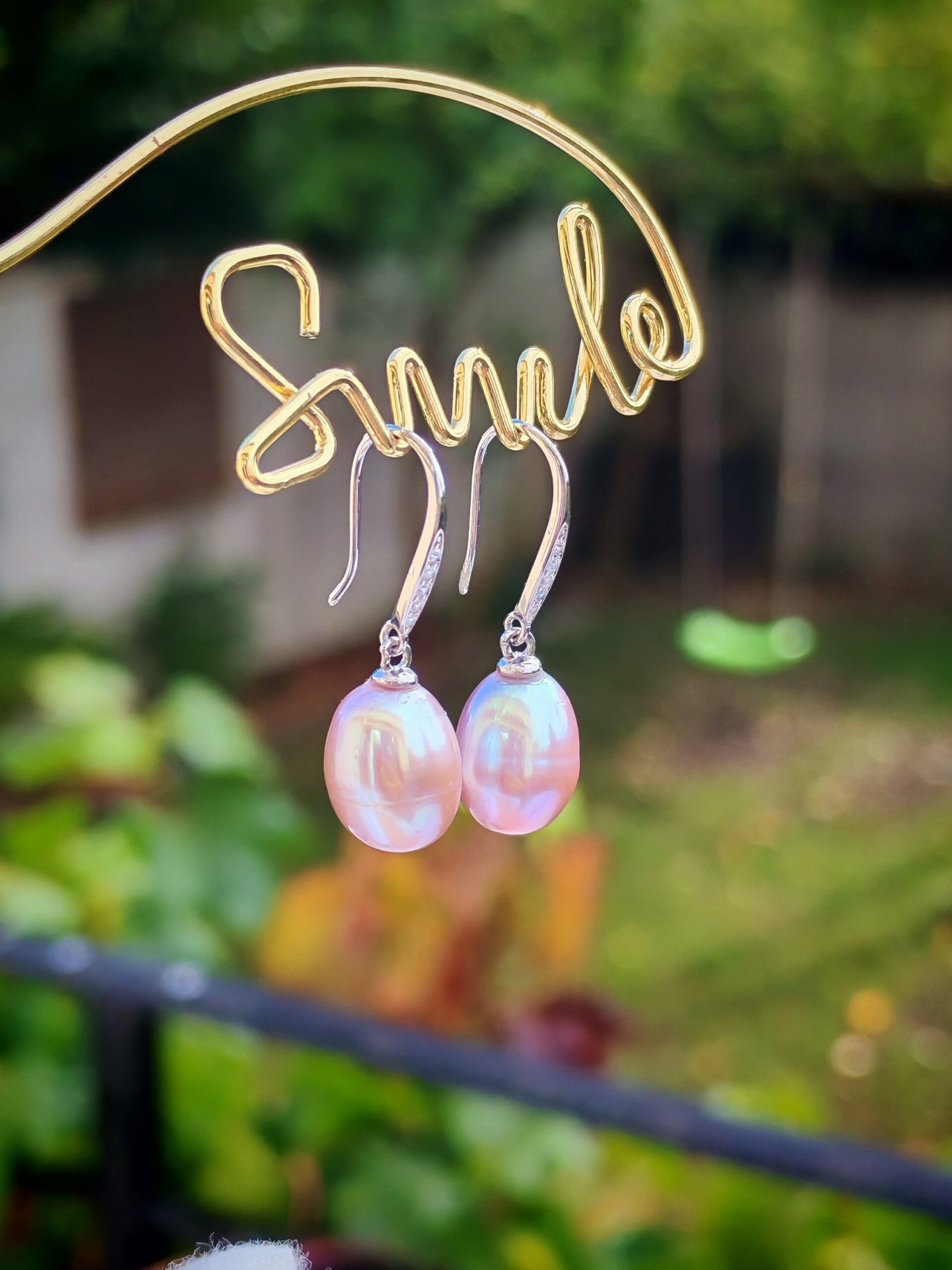 Boucles d'oreilles perle d'eau douce en argent, bijoux faits main, cadeau élégant pour femme – Argent 925 – Bijou fait main – Cadeau femme