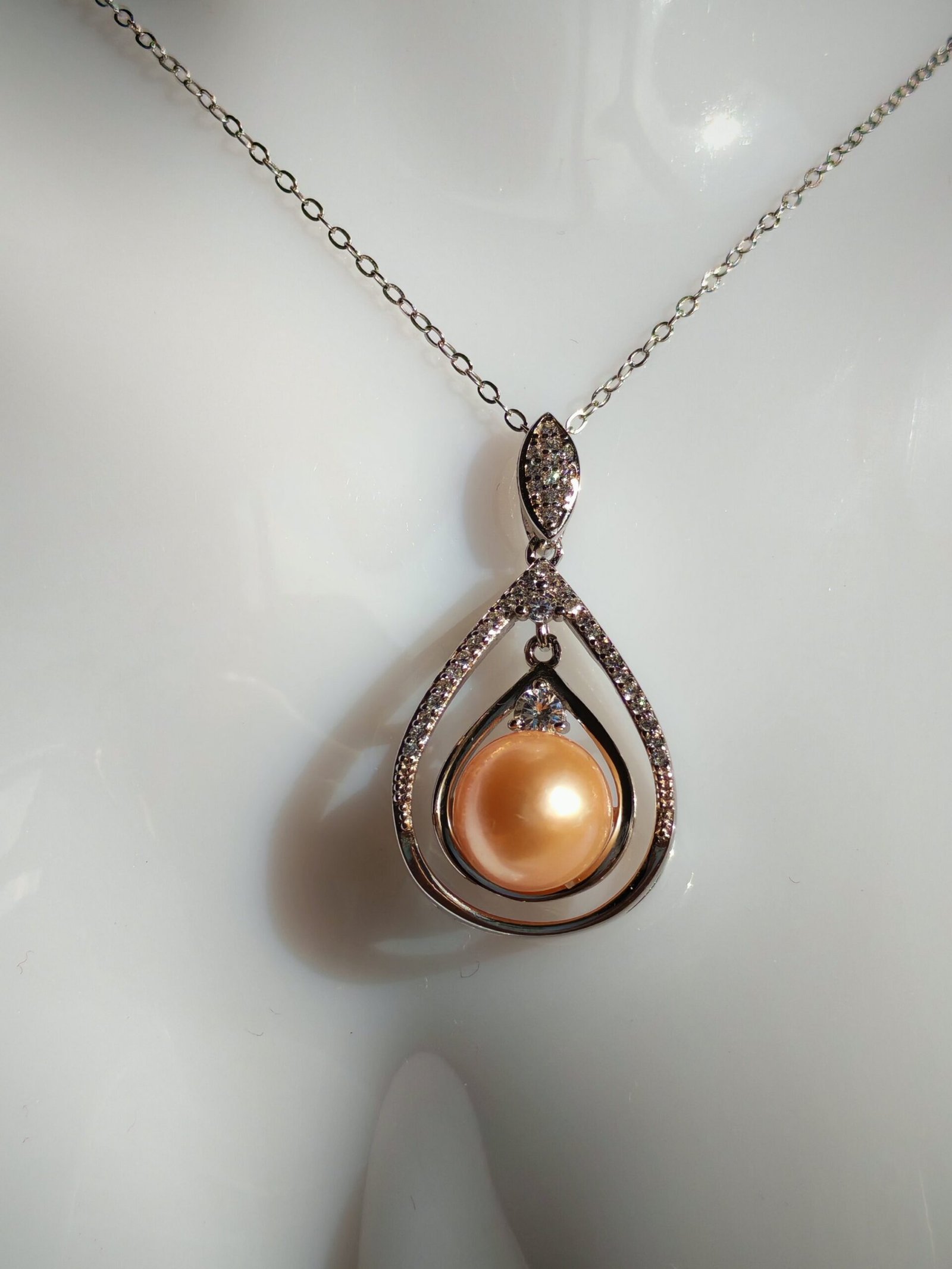 Collier pendentif perles d'eau douce en argent, bijoux faits main, cadeau pour femme - Image 3
