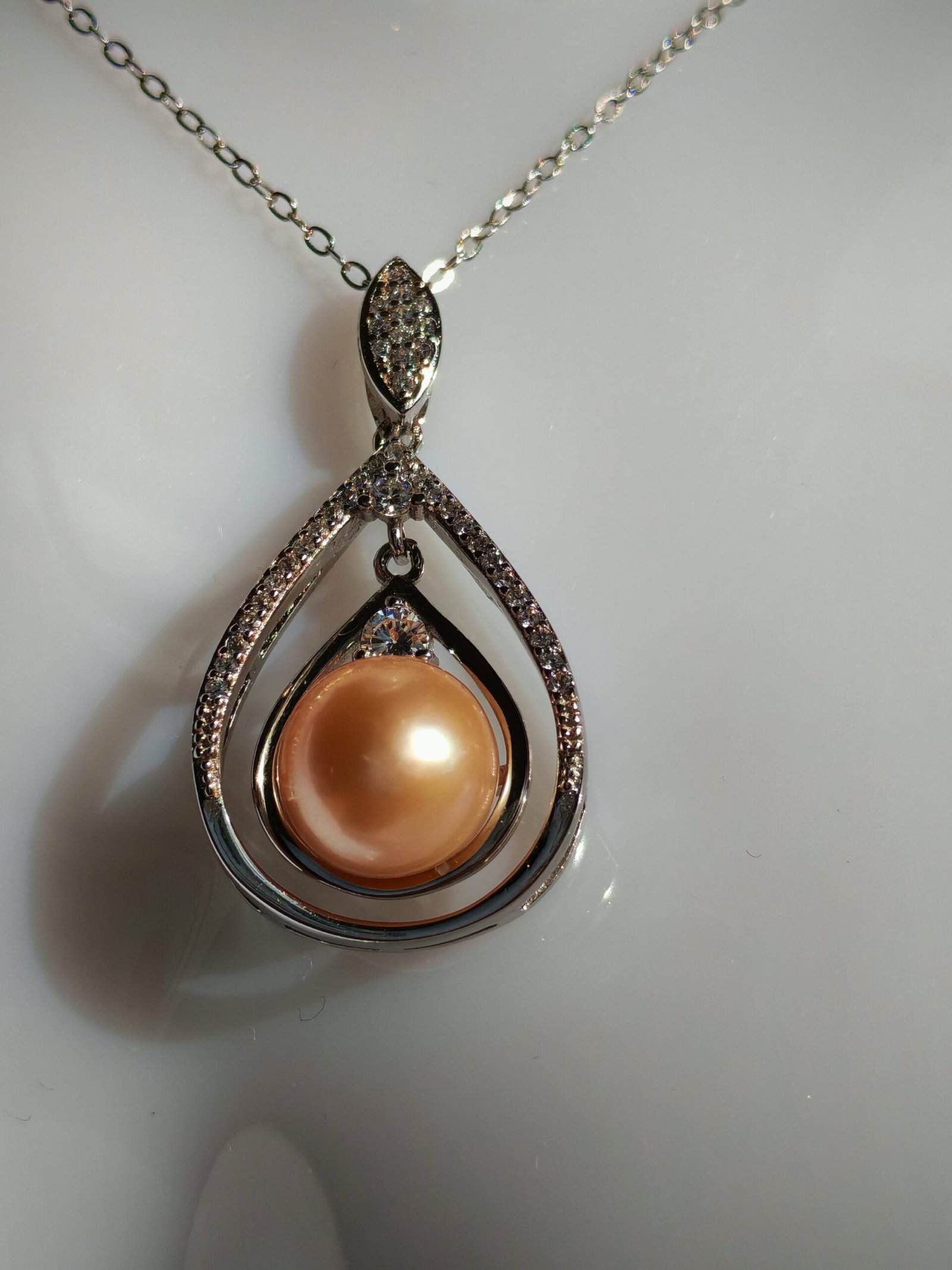 Collier pendentif perles d'eau douce en argent, bijoux faits main, cadeau pour femme - Image 4
