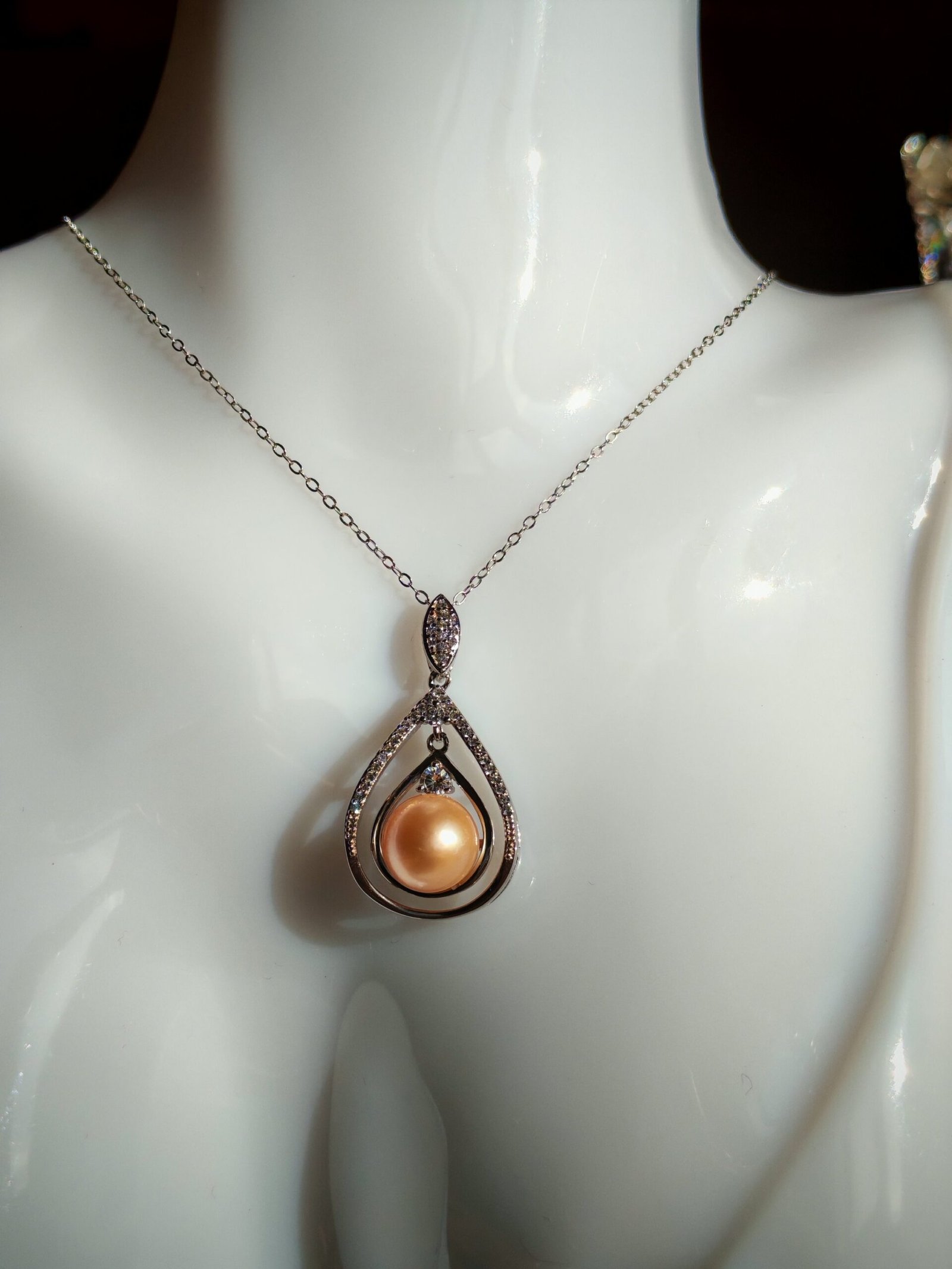 Collier pendentif perles d'eau douce en argent, bijoux faits main, cadeau pour femme - Image 5