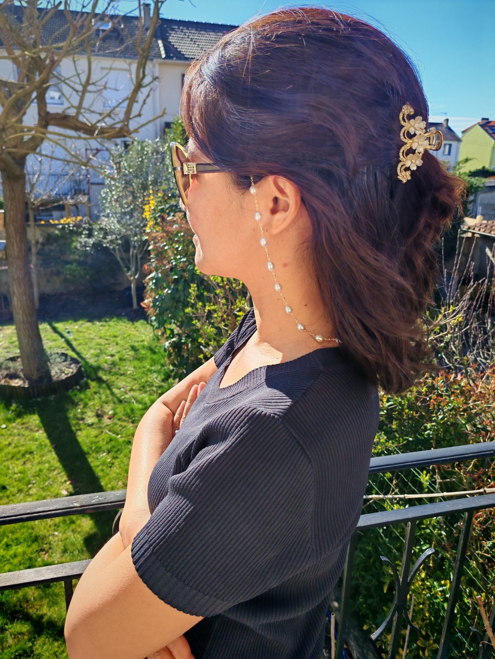 Collier lunettes plaqué or 14 carats - Image 15