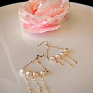 Boucles d'oreilles perle d'eau douce en plaqué or 14k