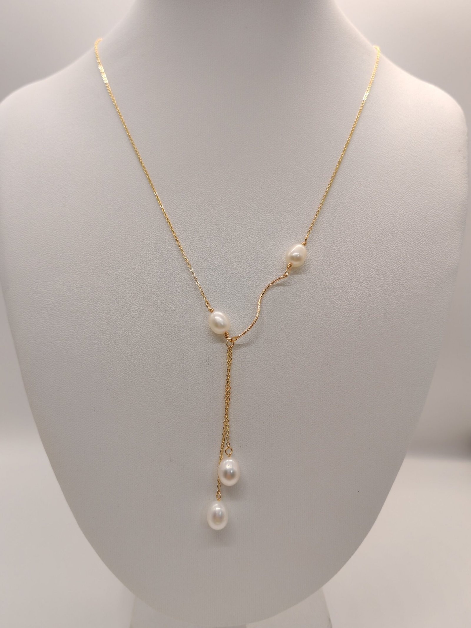 Collier pendentif perle plaqué or 14 carats