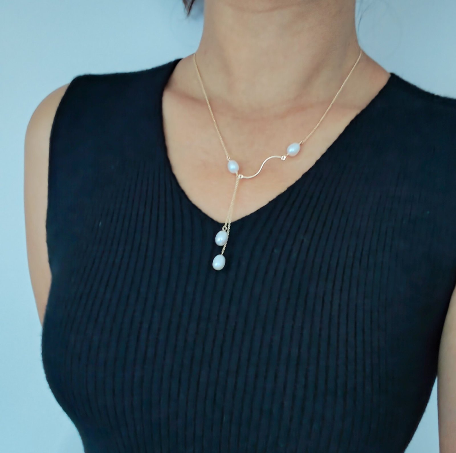 Collier pendentif perle plaqué or 14 carats - Image 6