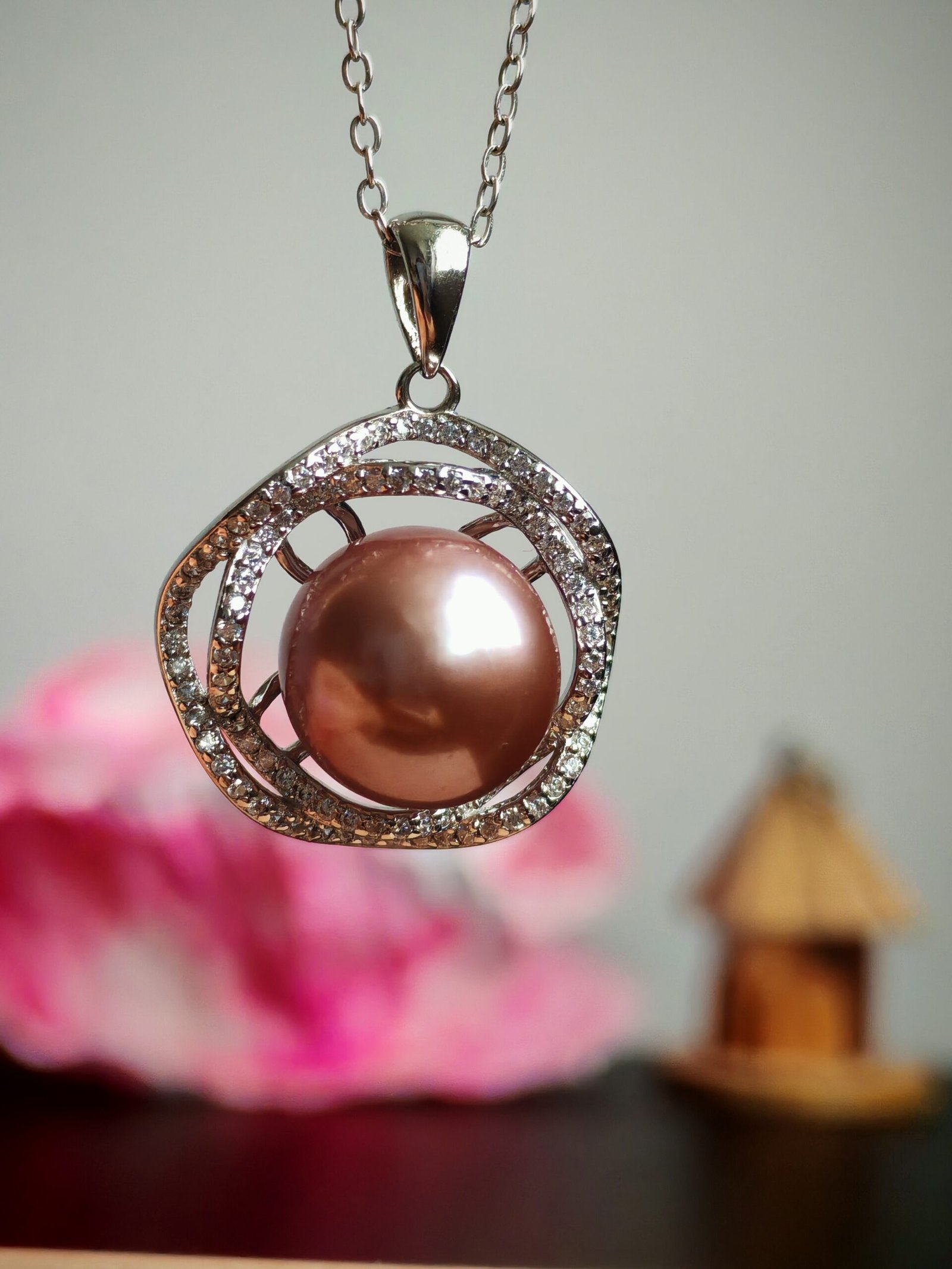 Collier perle pendentif argent sterling plaqué or 18k - Image 3
