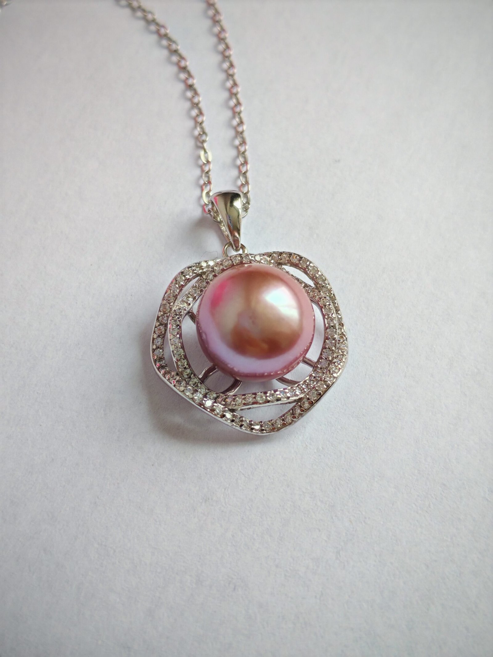 Collier perle pendentif argent sterling plaqué or 18k - Image 4
