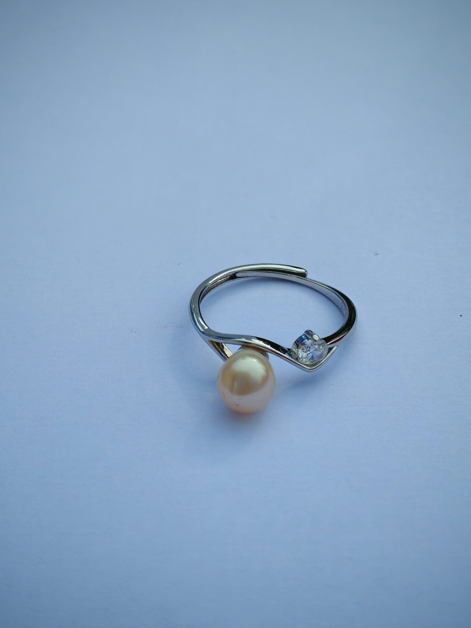 Bague perle d'eau douce en argent, bijoux faits main, cadeau élégant pour femme – Argent 925 – Bijou fait main – Cadeau femme - Image 5