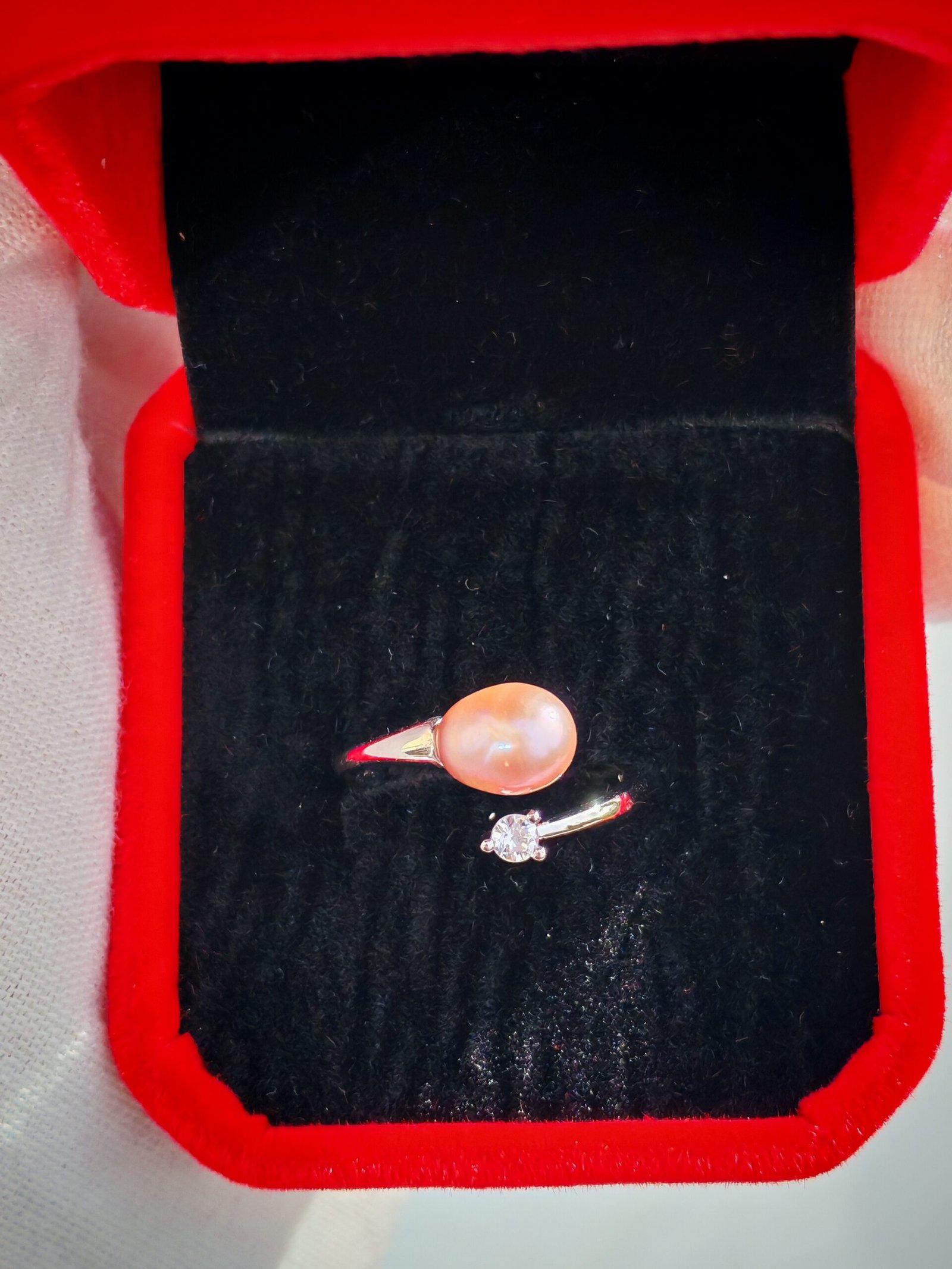 Bague perle d'eau douce en argent, bijoux faits main, cadeau élégant pour femme – Argent 925 – Bijou fait main – Cadeau femme - Image 2