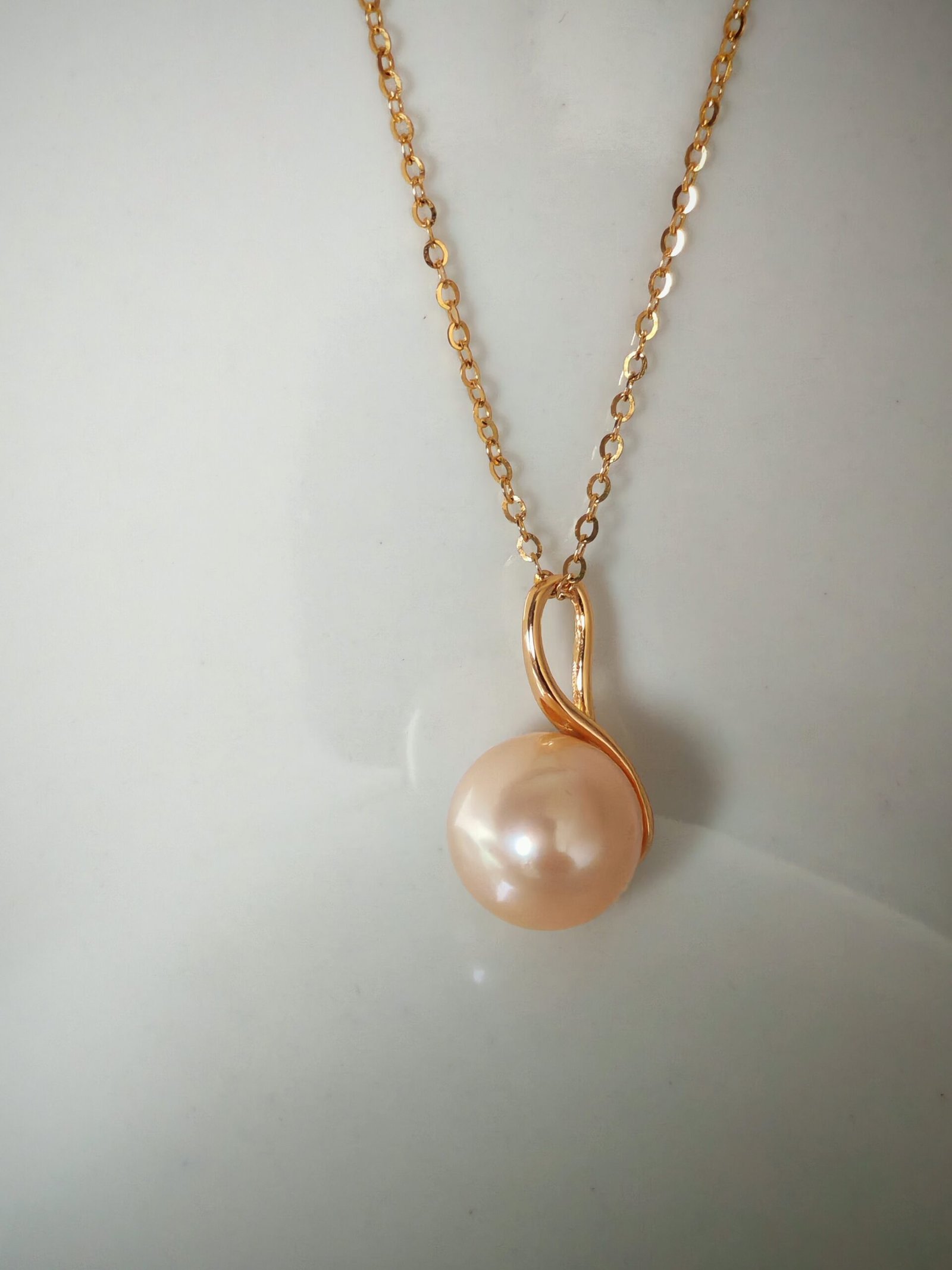 Collier pendentif perle argent sterling plaqué or 18 k - Image 5