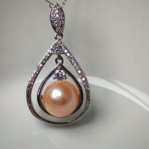 Collier pendentif perles d'eau douce en argent, bijoux faits main, cadeau pour femme