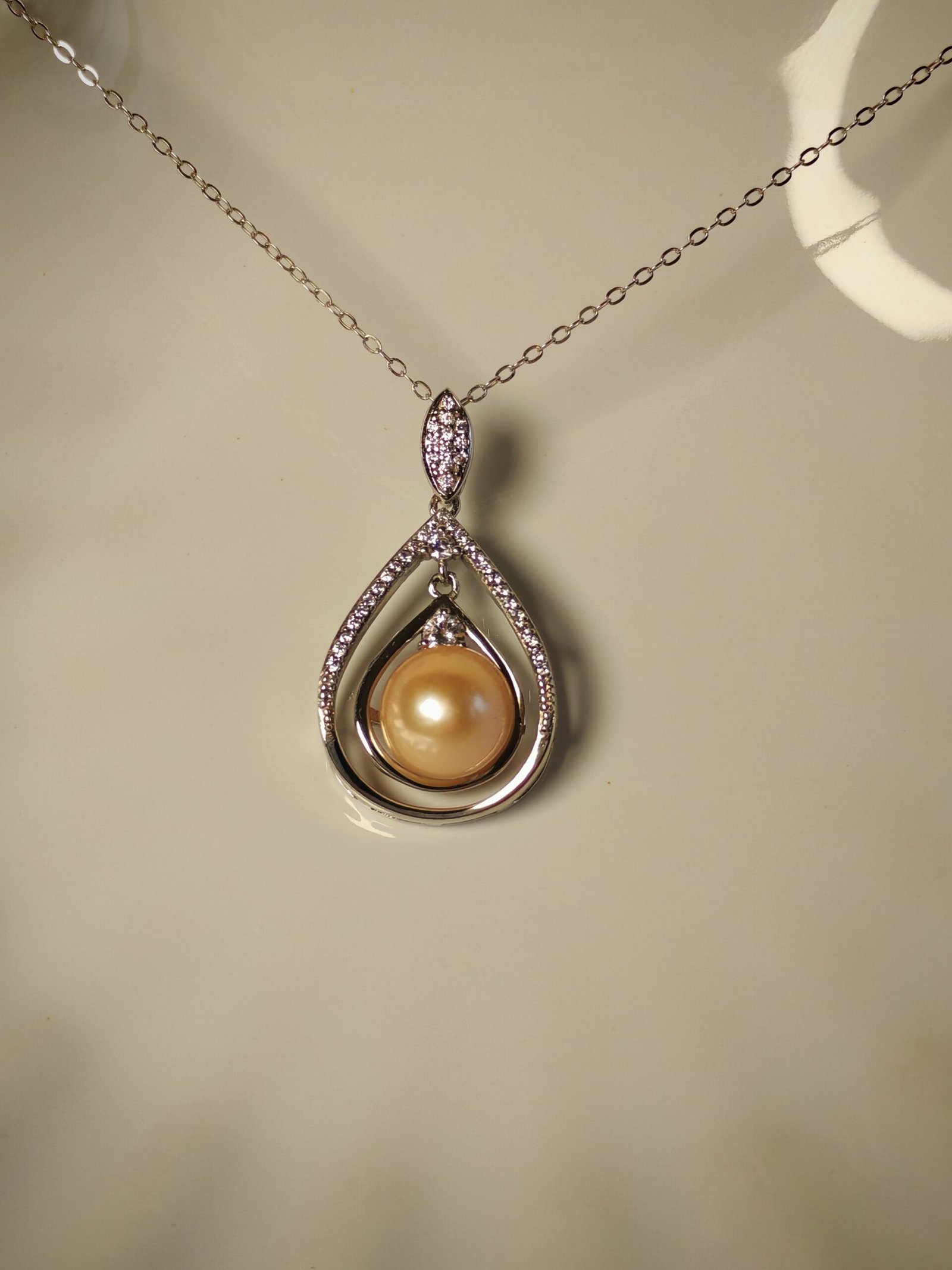 Collier pendentif perles d'eau douce en argent, bijoux faits main, cadeau pour femme - Image 8