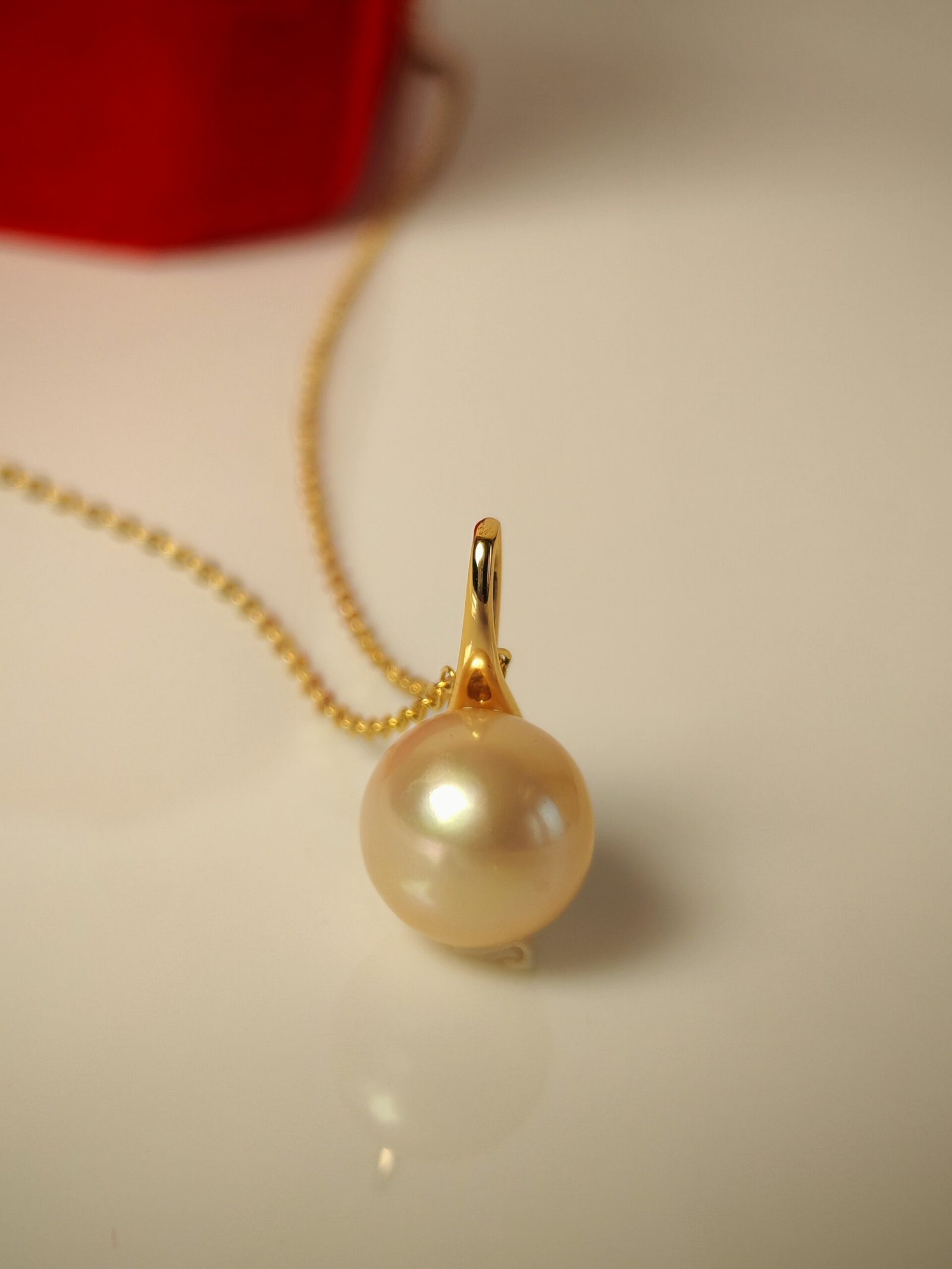 Collier pendentif perle argent sterling plaqué or 18 k